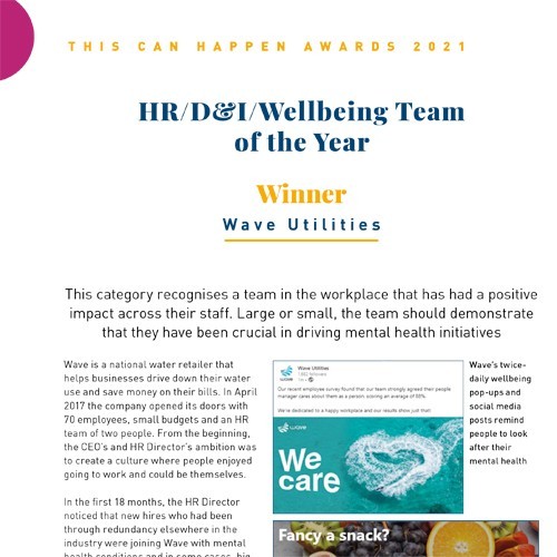 HR/D&I/Wellbeing Team of the Year photo