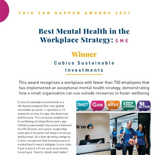 Best Mental Health in the Workplace Strategy: SME photo