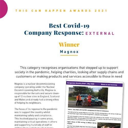 Best Covid-19 Company Response - External photo