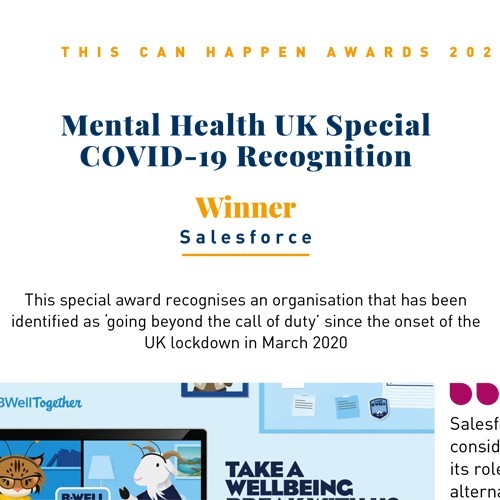 Mental Health UK Special COVID-19 Recognition Award photo