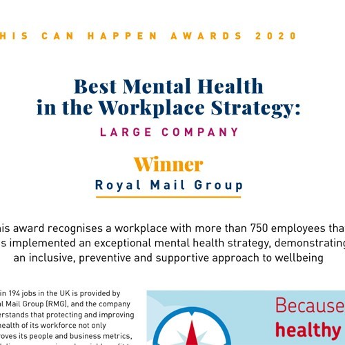 Best Mental Health in the Workplace Strategy: Large Company photo