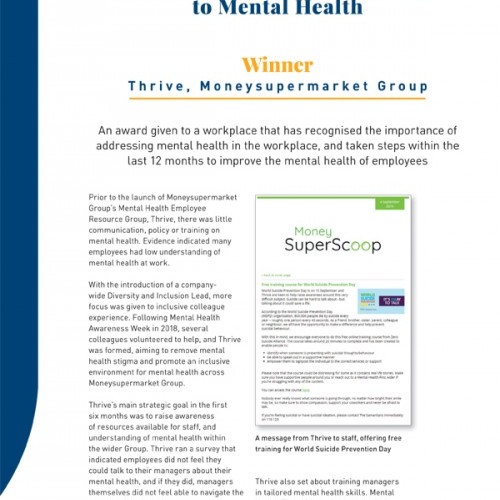 Best New Workplace Approach to Mental Health photo