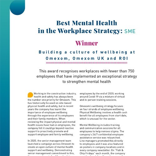 Best Mental Health in the Workplace Strategy: SME photo